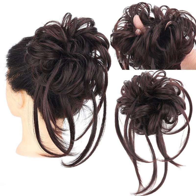 Women's Ponytail Extension Brown High-Temperature Fiber Messy Curly Hair