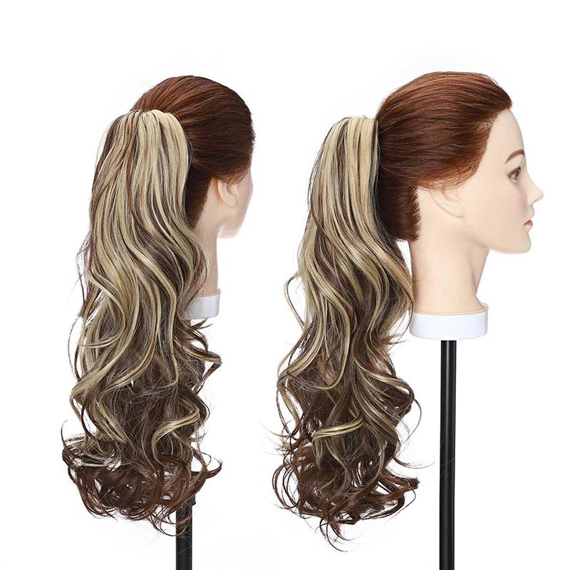 Women's Ponytail Extension Long Wavy Clip-In 18 Inch High-Temperature Fiber