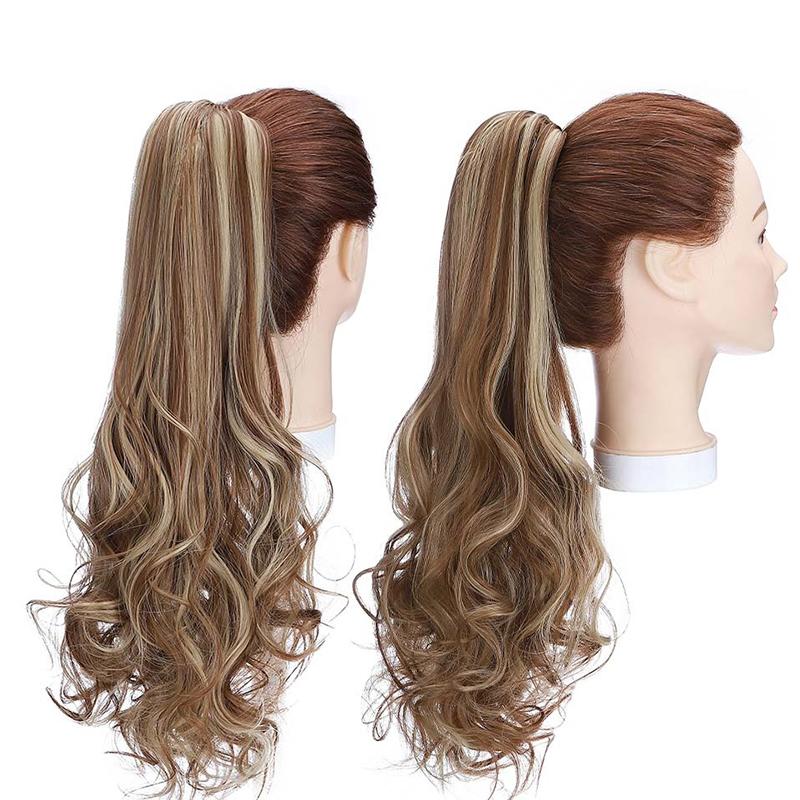 Women's Ponytail Extension Long Wavy Clip-In 18 Inch High-Temperature Fiber
