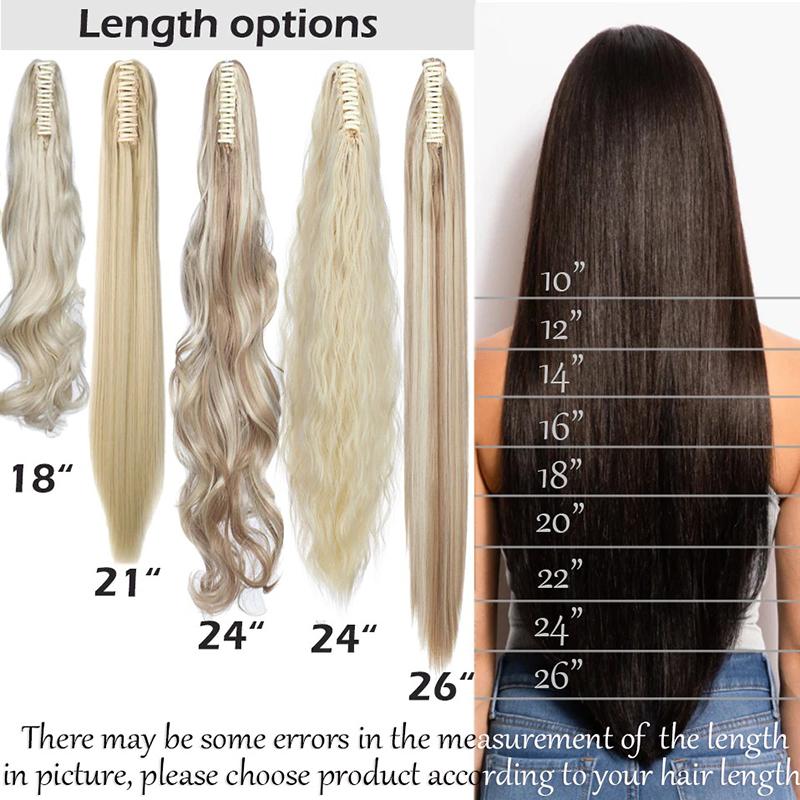 Women's Ponytail Extensions Brown High-Temperature Fiber Clip-In
