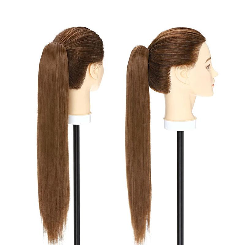 Women's Ponytail Extensions Brown High-Temperature Fiber Clip-In