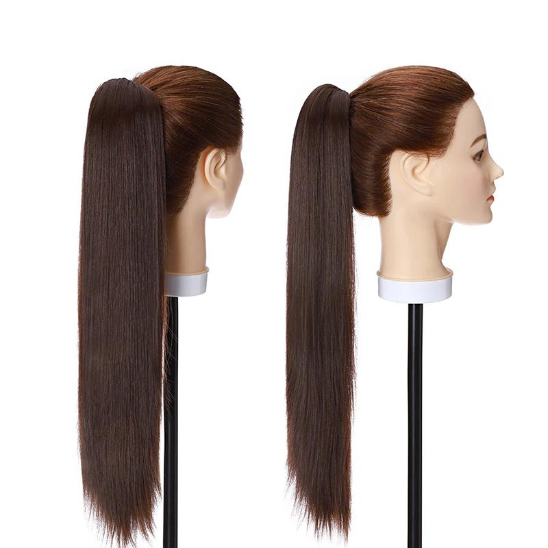 Women's Ponytail Extensions Brown High-Temperature Fiber Clip-In