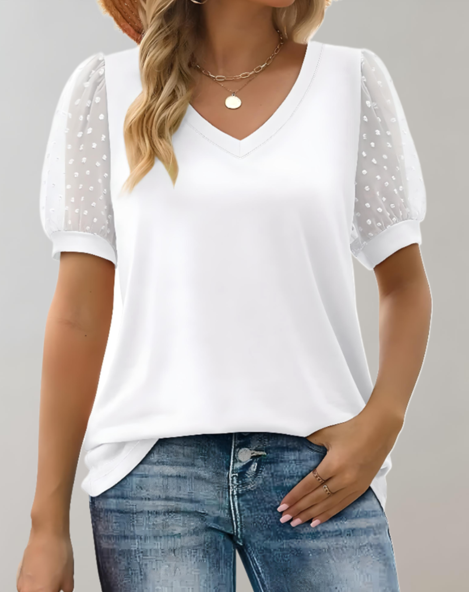 Women's Puff Sleeve Top – Soft Cotton Blend Blouse, Casual Going Out Top for Every Occasion