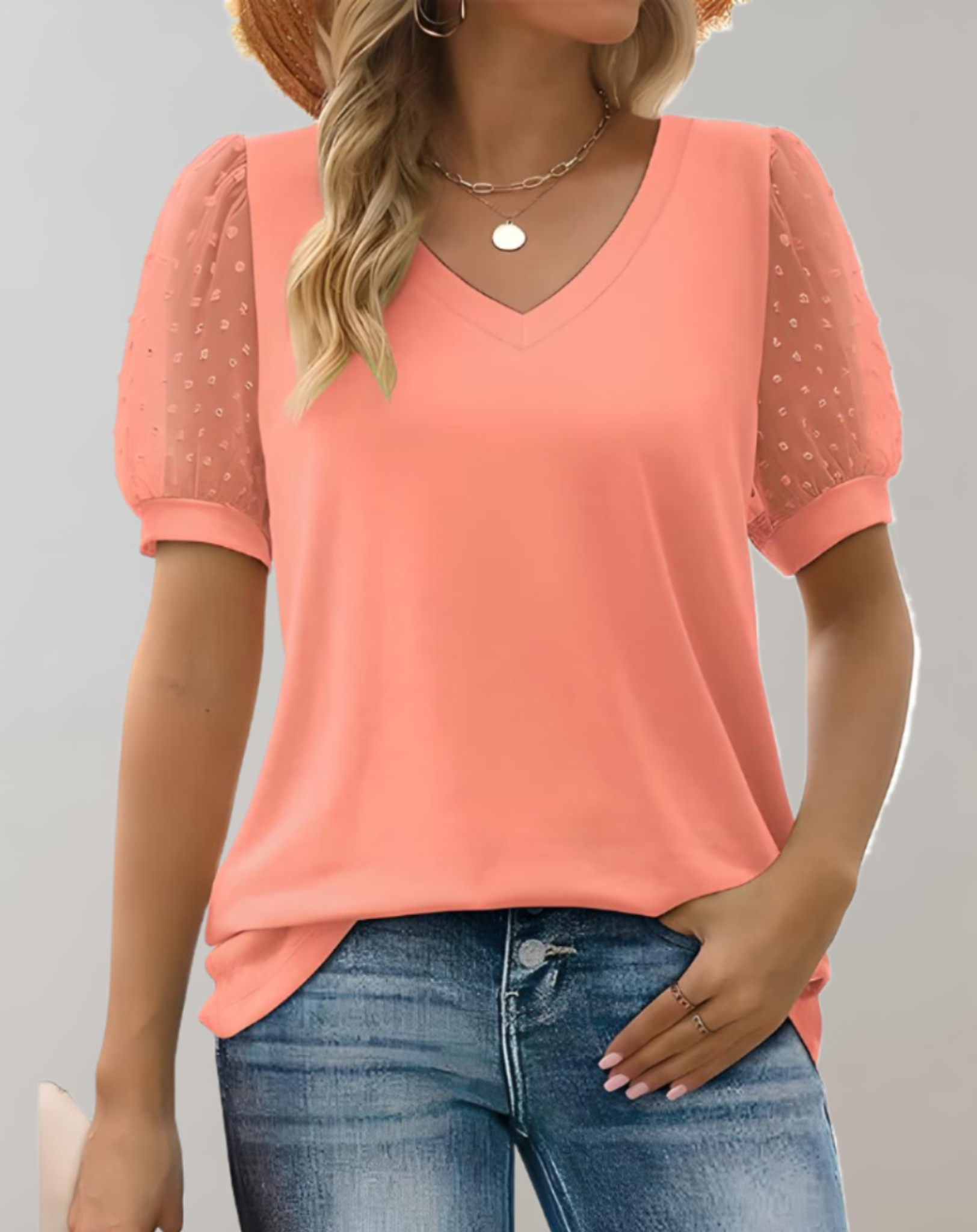 Women's Puff Sleeve Top – Soft Cotton Blend Blouse, Casual Going Out Top for Every Occasion