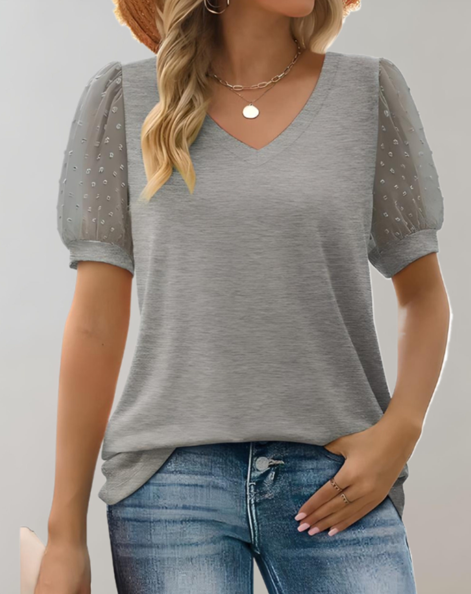 Women's Puff Sleeve Top – Soft Cotton Blend Blouse, Casual Going Out Top for Every Occasion