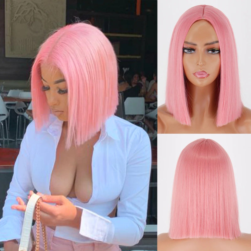 Women's Short Bob Wig Silver Gray High-Temperature Fiber