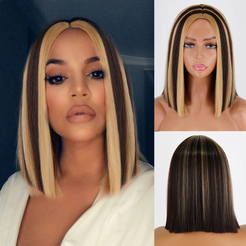 Women's Short Bob Wig Silver Gray High-Temperature Fiber