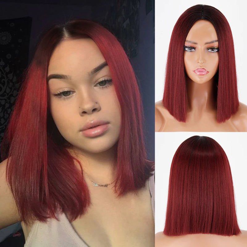 Women's Short Bob Wig Silver Gray High-Temperature Fiber