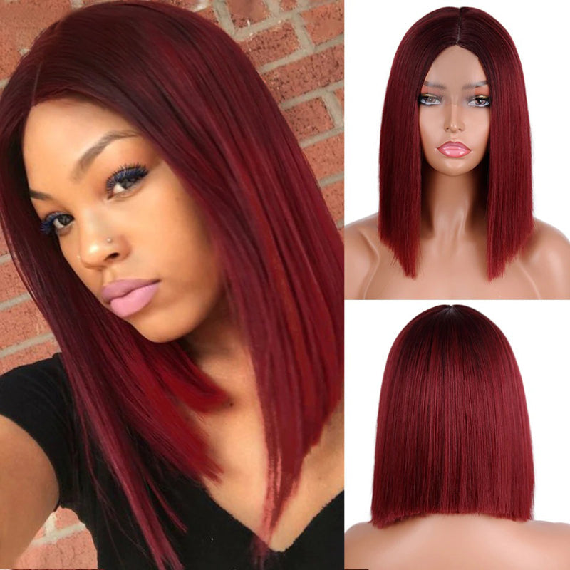 Women's Short Bob Wig Silver Gray High-Temperature Fiber