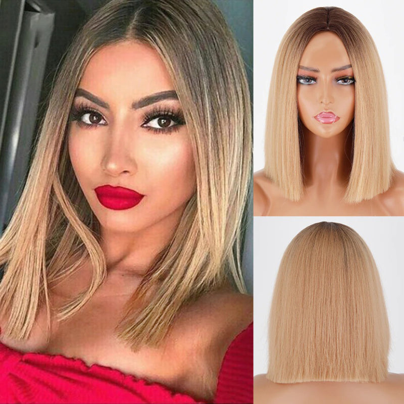 Women's Short Bob Wig Silver Gray High-Temperature Fiber