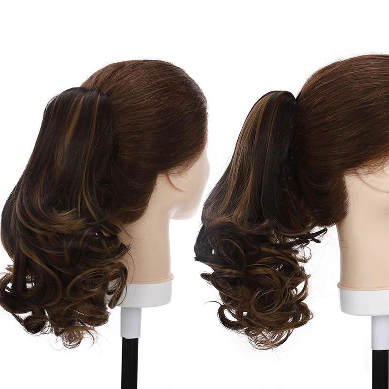 Women's Short Wavy Ponytail Hair Extensions Clip-In High-Temperature Fiber