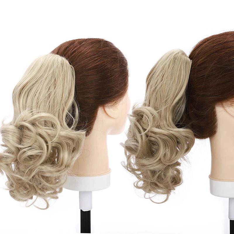 Women's Short Wavy Ponytail Hair Extensions Clip-In High-Temperature Fiber