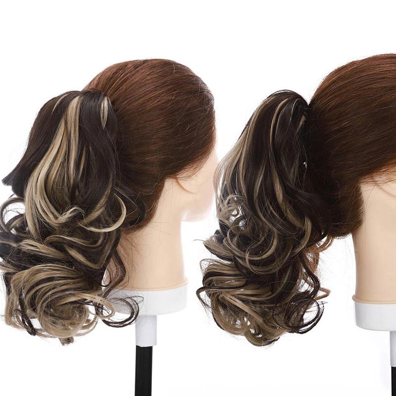 Women's Short Wavy Ponytail Hair Extensions Clip-In High-Temperature Fiber