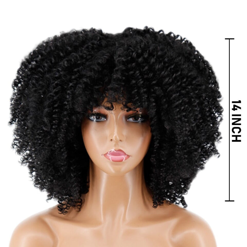 Women's Short Wig Blonde Kinky Curly High-Temperature Fiber