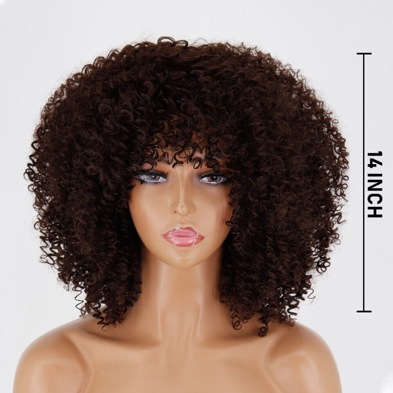 Women's Short Wig Blonde Kinky Curly High-Temperature Fiber