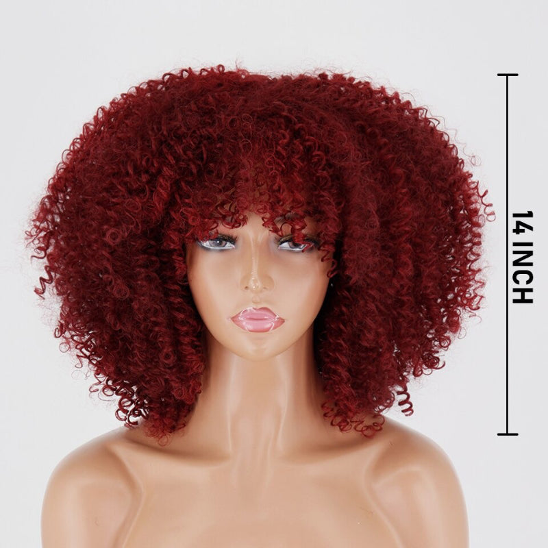 Women's Short Wig Blonde Kinky Curly High-Temperature Fiber