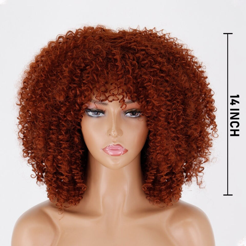 Women's Short Wig Blonde Kinky Curly High-Temperature Fiber