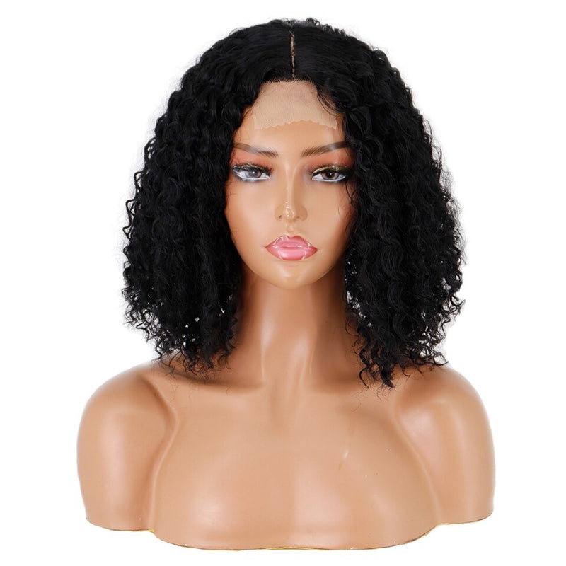 Women's Short Wig Blonde Kinky Curly High-Temperature Fiber