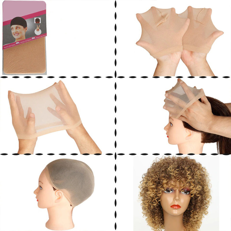 Women's Short Wig Blonde Kinky Curly High-Temperature Fiber