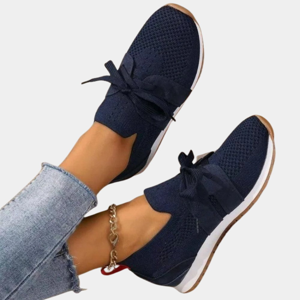 Women's Slip-On Sneakers with Breathable Knit Upper and Rubber Sole for Casual Everyday Wear