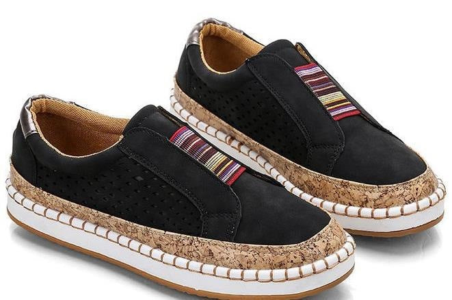 Women’s Slip-On Sneakers with Cushioned Sole – Breathable Casual Orthopedic Design