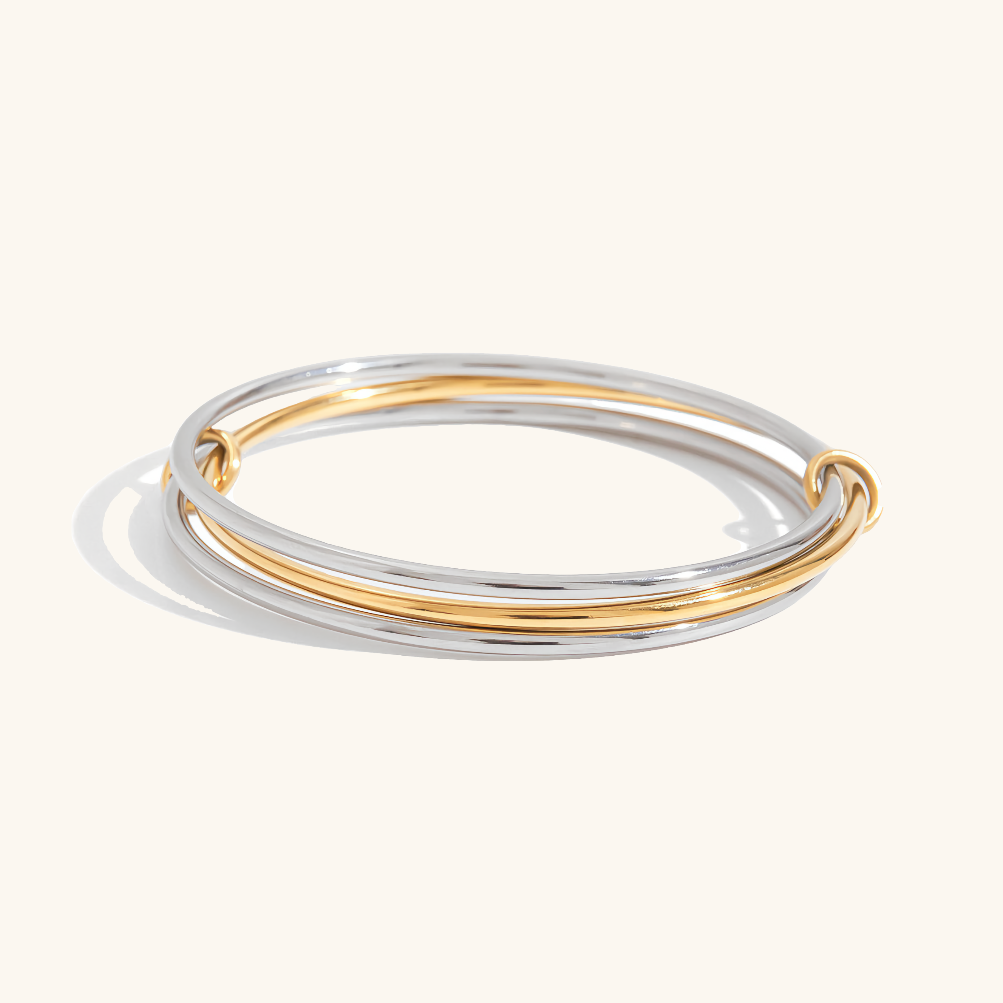 Women's Stacked Bracelet Gold and Silver Stainless Steel