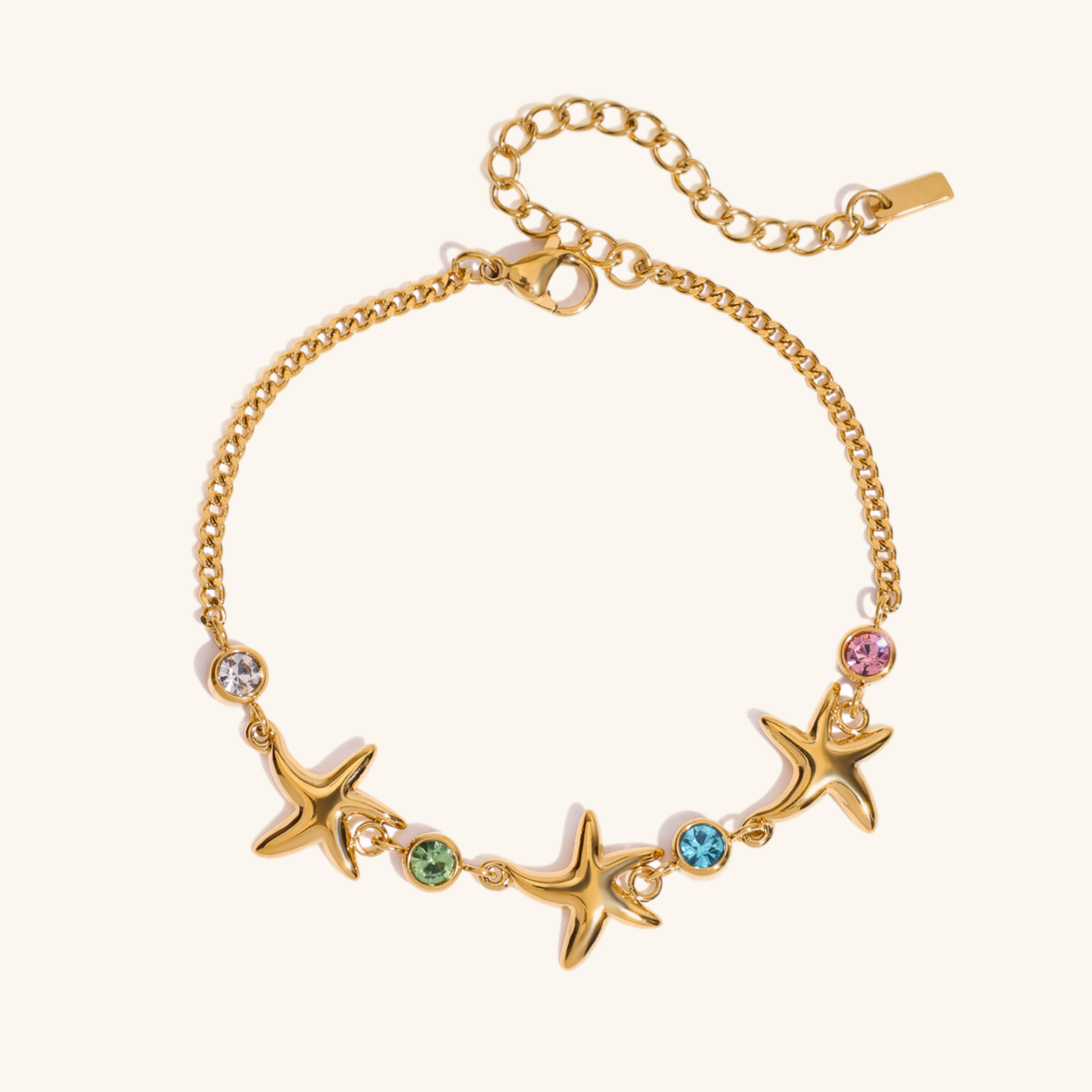 Women's Starfish Bracelet Gold Stainless Steel