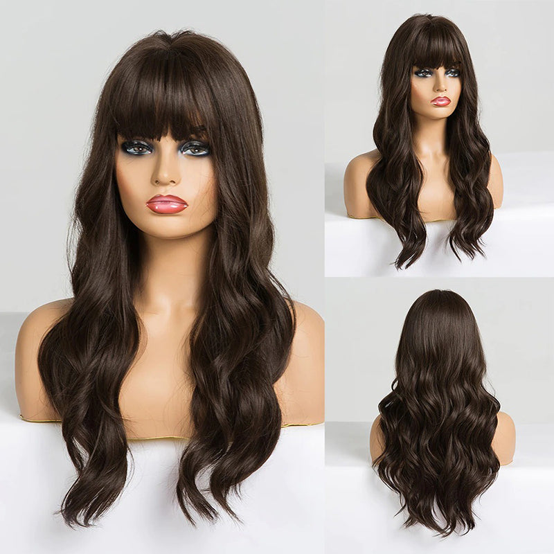 Women's Wavy Wig Bluish Gray High-Temperature Fiber
