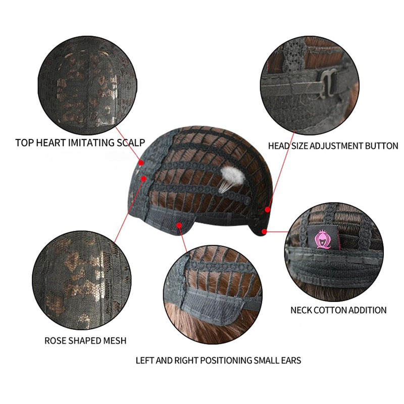 Women's Wig Long Black Heat-Resistant Synthetic with Bangs