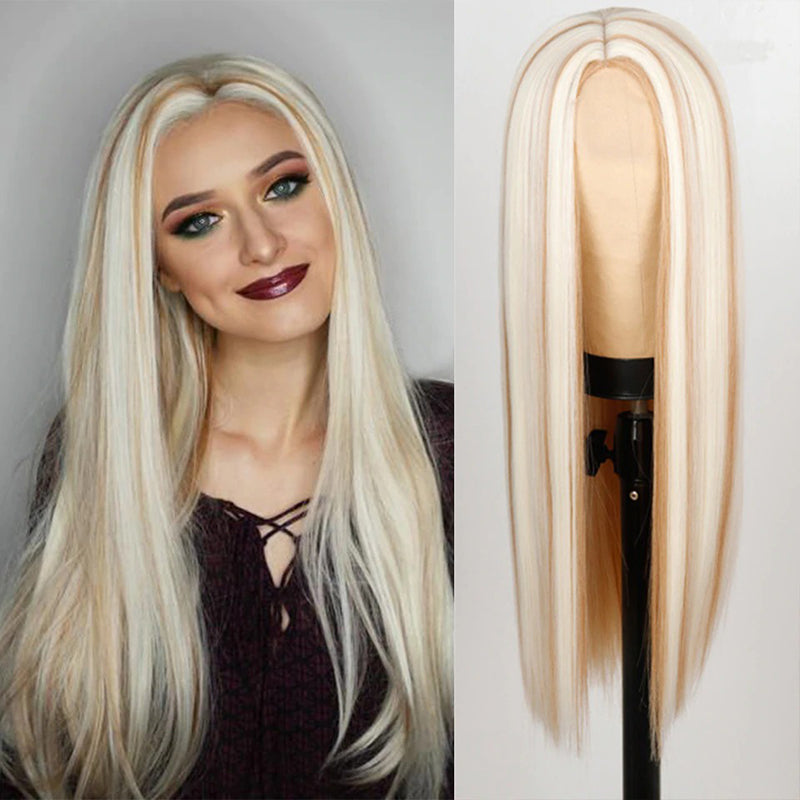 Women's Wigs with Bangs Long Straight Synthetic Hair in Various Colors