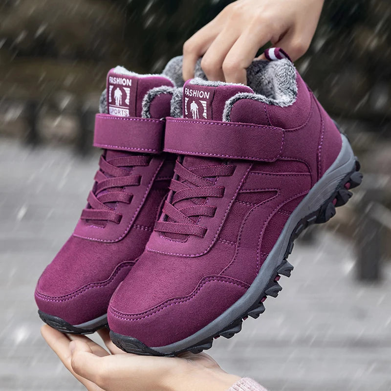 Women's Winter Ankle Sneakers with Fur Lining – Water-Resistant and Slip-Resistant for Snowy Conditions
