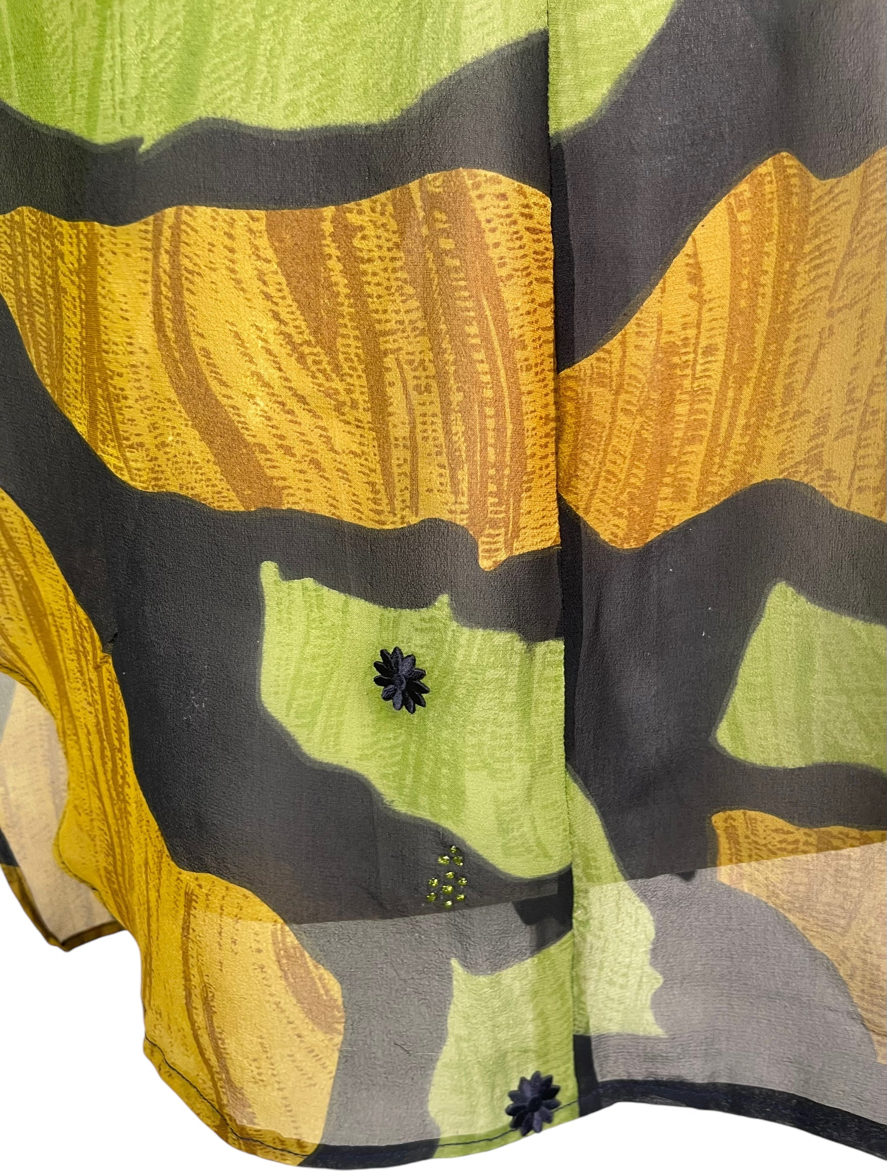 PRG6308 Sheer Avatar Pure Silk Waterfall Top