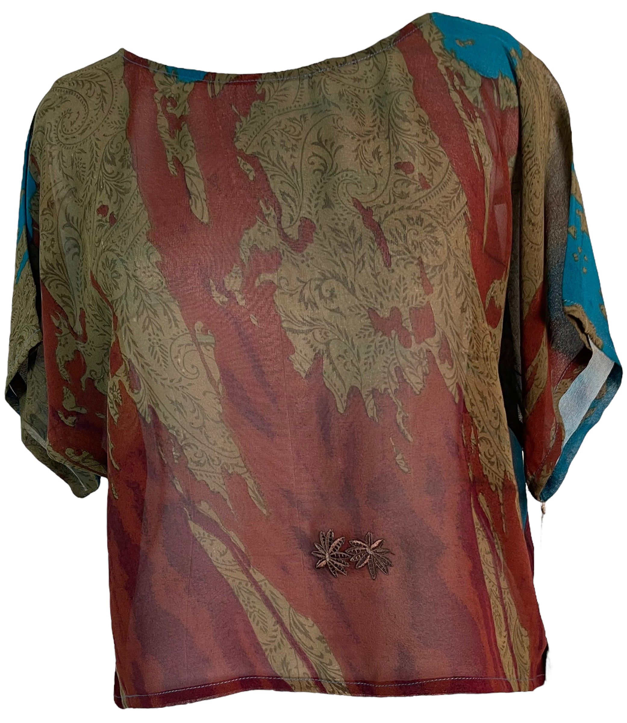 FINAL SALE PRG6132 Sheer Avatar Pure Silk Boxy Top