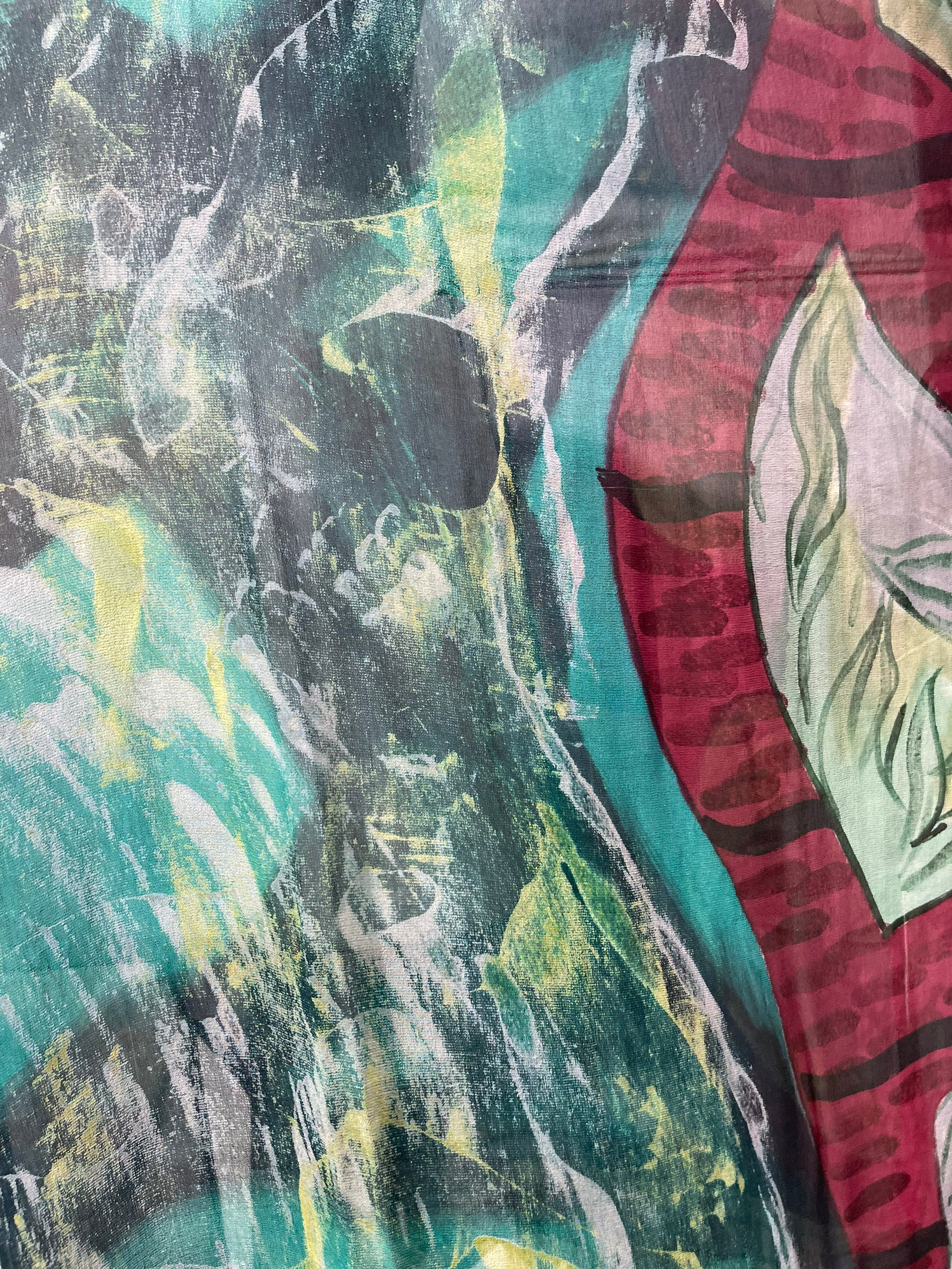 FINAL SALE PRG4429 Sheer Avatar Pure Silk Maxi Kaftan