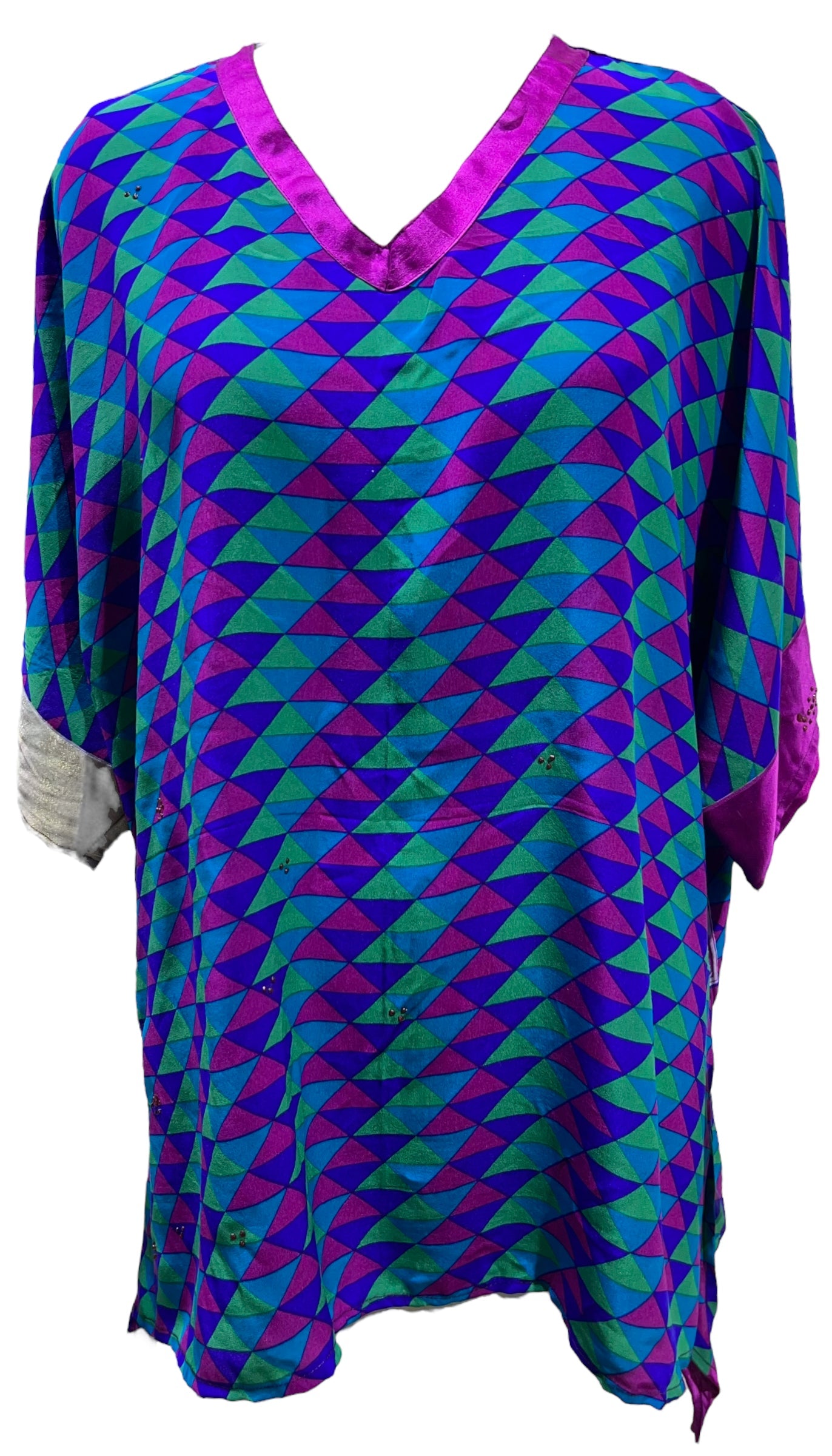 FINAL SALE PRC4276 Avatar Pure Silk Long Tunic with Side Ties