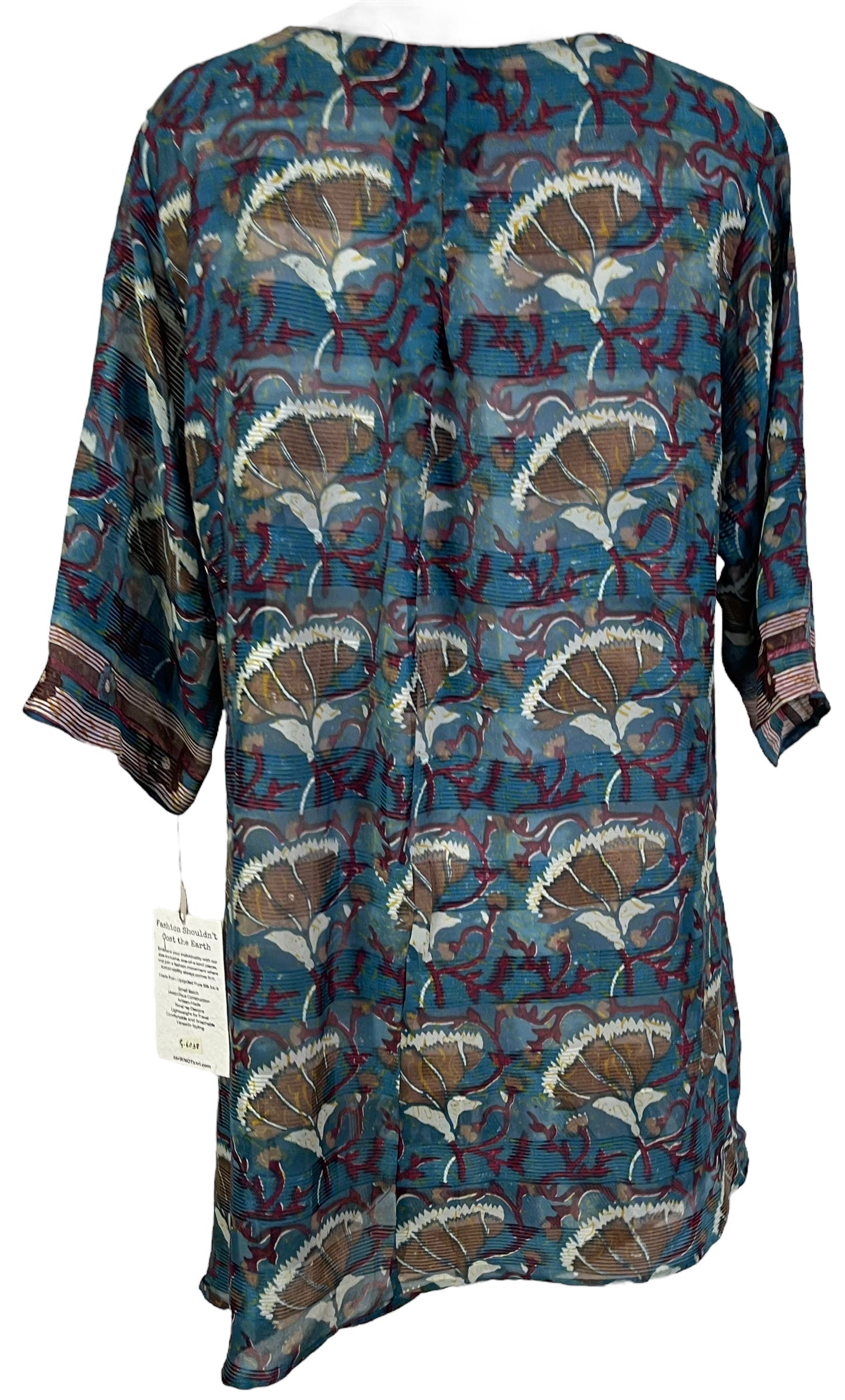 PRG6038 Sheer Avatar Pure Silk Self Pocket Tunic Dress