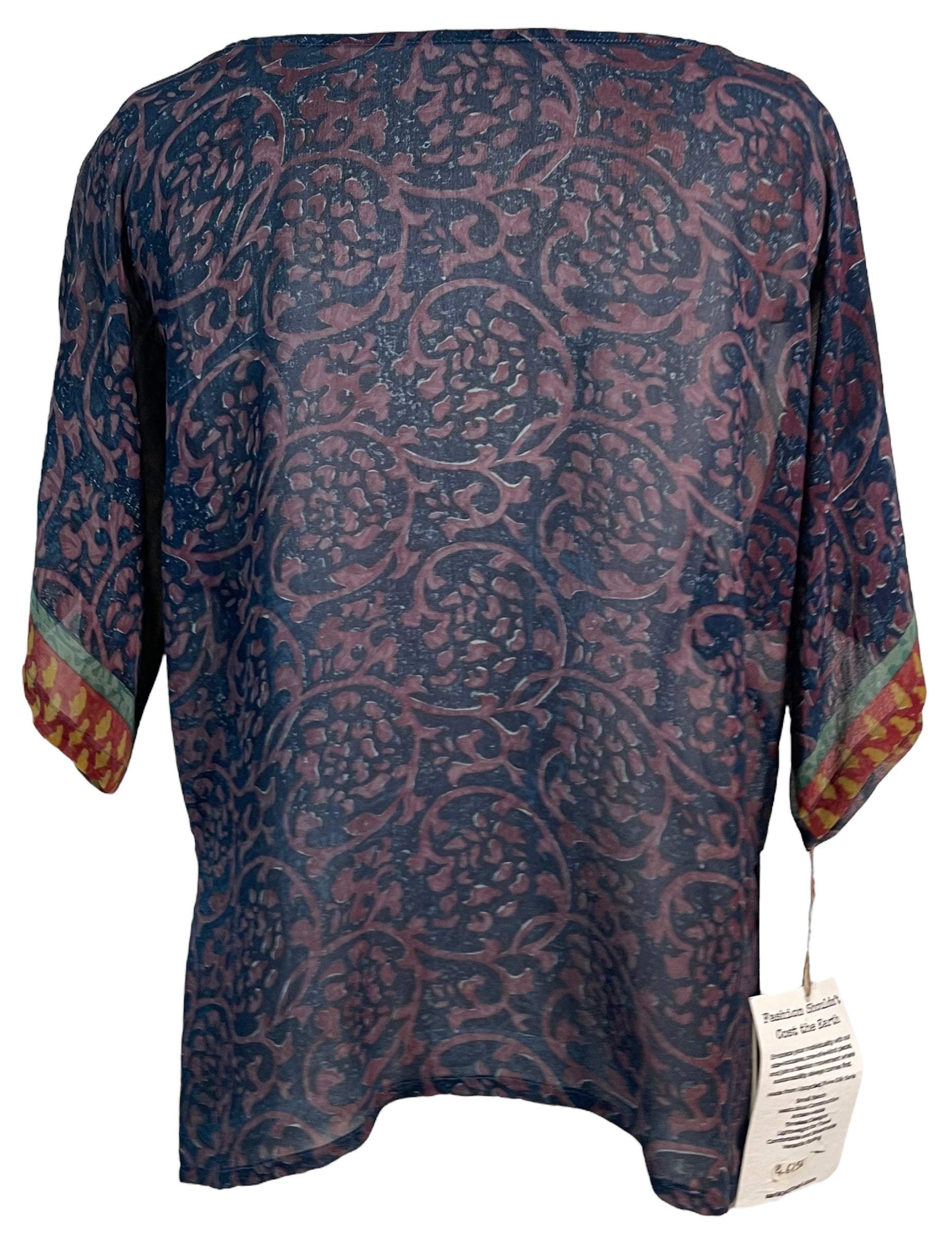 FINAL SALE PRG6256 Sheer Avatar Pure Silk Side Slit Top