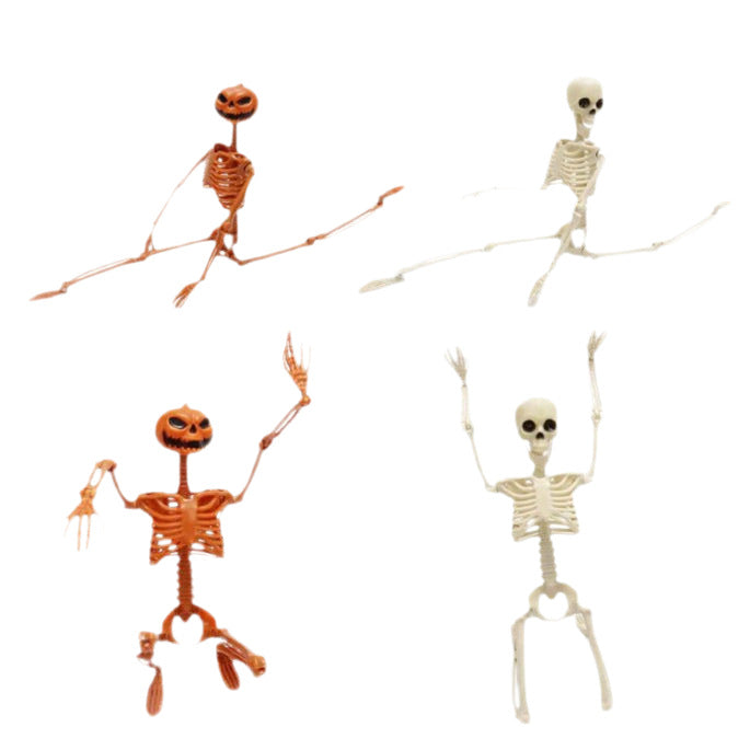 Halloween Skeleton Decor Adjustable Flexible Joints White PP Plastic