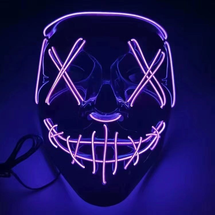 Men's LED Glow Mask V-Shaped Multi-Color PVC