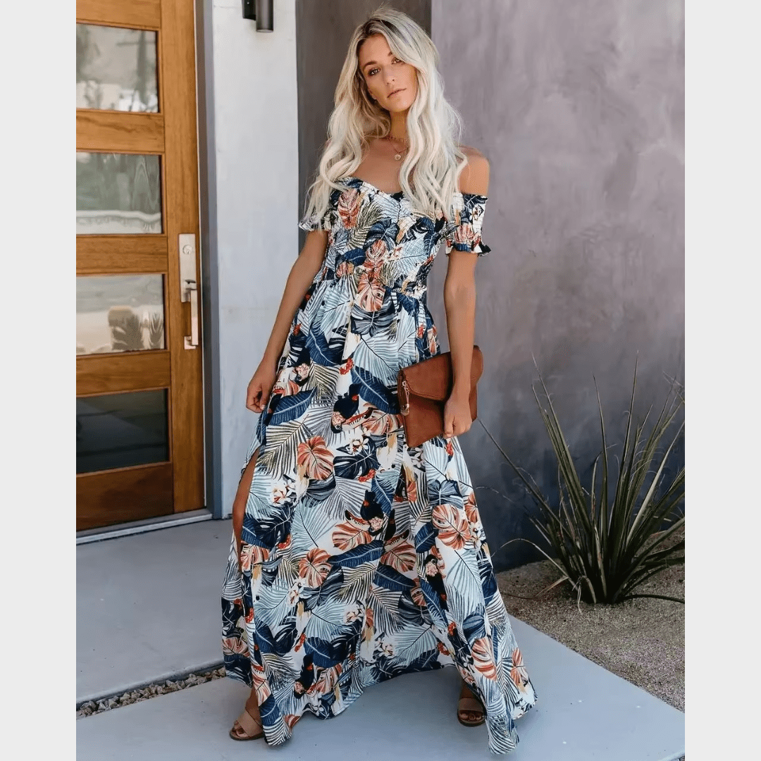 Women's Maxi Dress Multi-Color Floral Size S M L XL Polyester