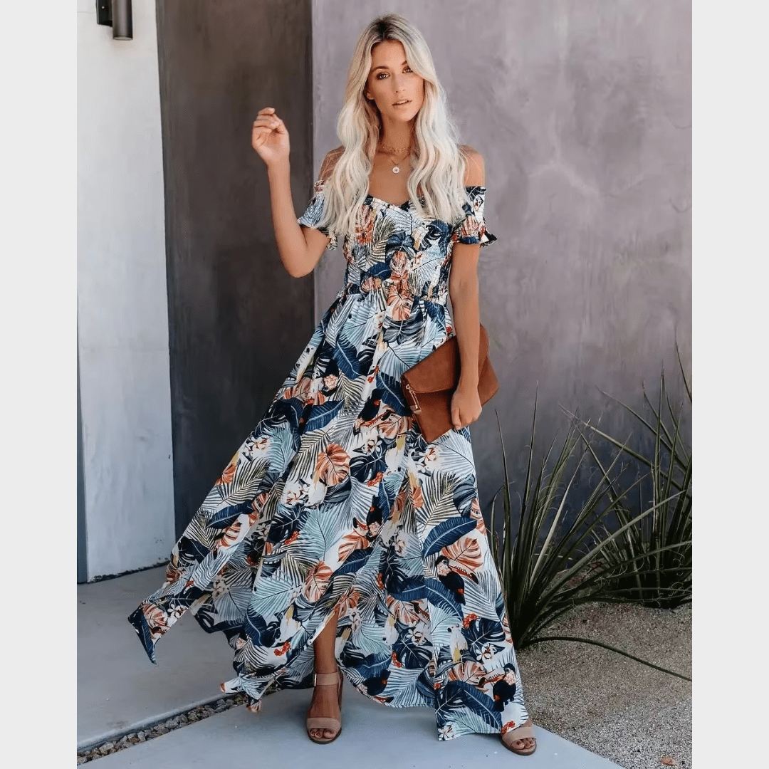 Women's Maxi Dress Multi-Color Floral Size S M L XL Polyester