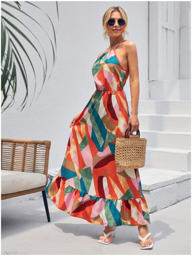 Women's Maxi Dress Colorful Polyester Boho Summer Dress
