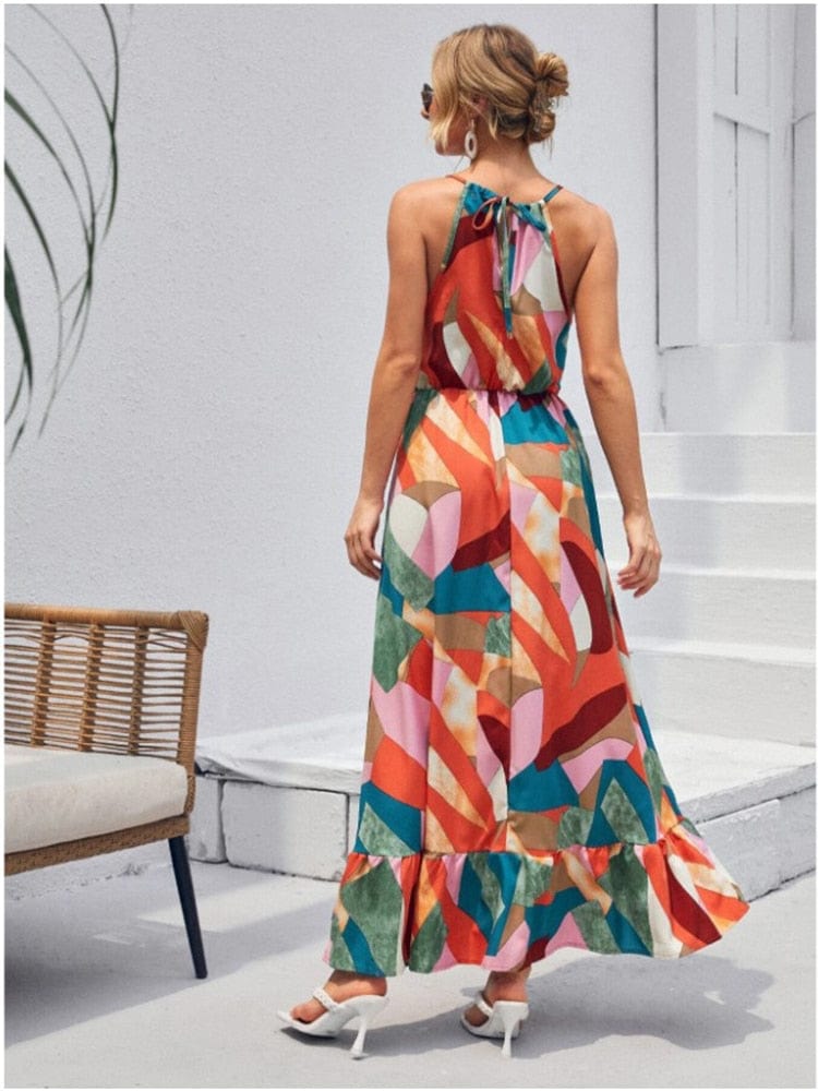 Women's Maxi Dress Colorful Polyester Boho Summer Dress