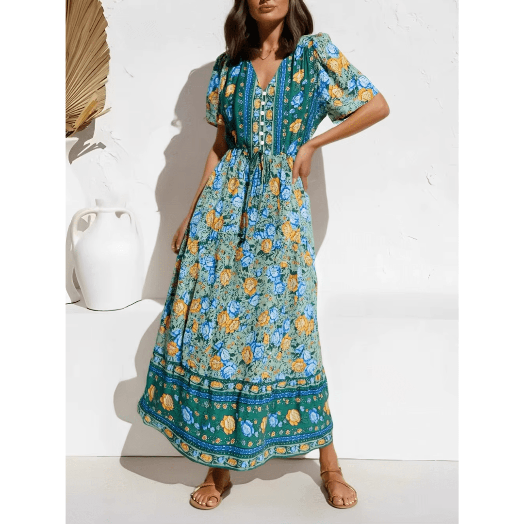 Women's Maxi Dress Purple Floral Rayon Size S M L