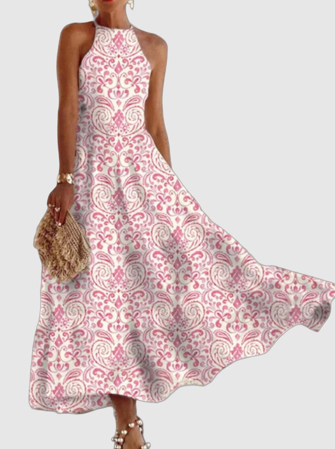 Women's Summer Dress White Polyester Short Sleeve A-Line