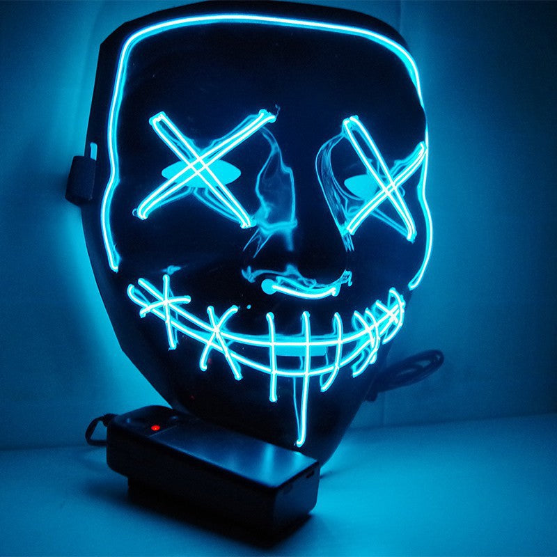 Men's LED Glow Mask V-Shaped Multi-Color PVC