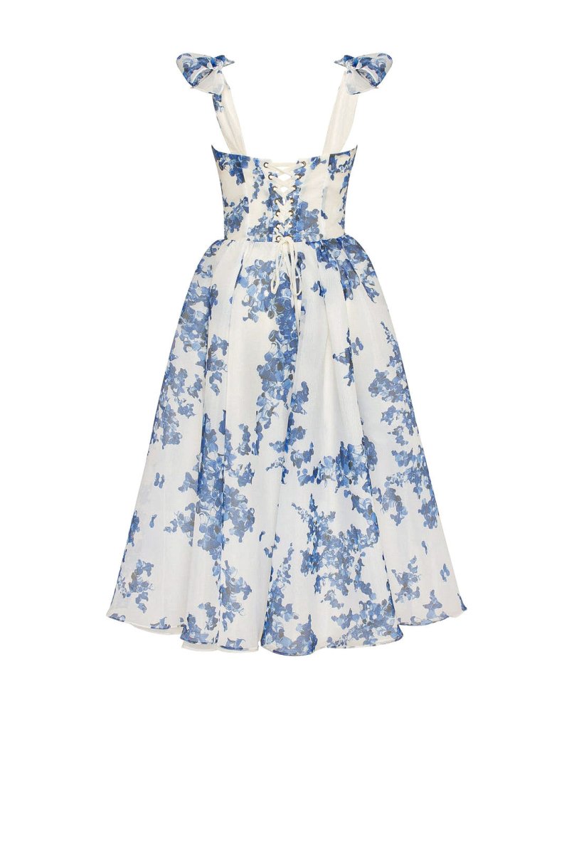 Women's Midi Dress Blue Organza