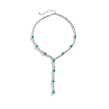 Load image into Gallery viewer, Chinoiserie Retro Turquoise Necklace for Women – Round Inlay Design, Lightweight Daily Wear Jewelry
