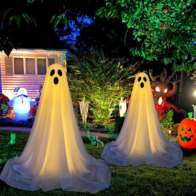 Glow-in-the-Dark Halloween Ghost Decor Large Outdoor Scary Decoration