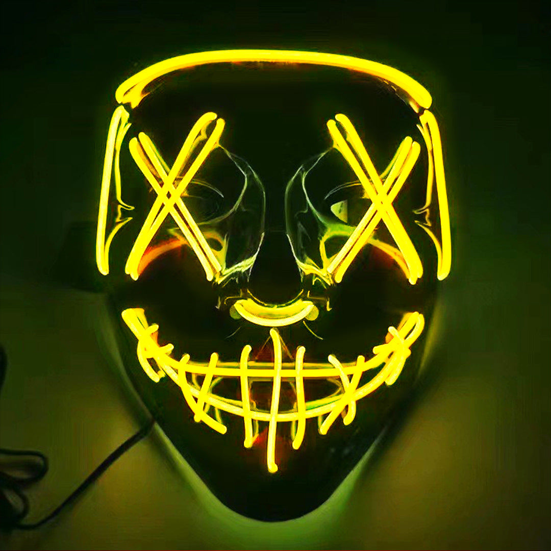 Men's LED Glow Mask V-Shaped Multi-Color PVC
